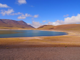 Fototapeta na wymiar Altiplano lagoon in the Atacama Desert, San Pedro de Atacama, Chile