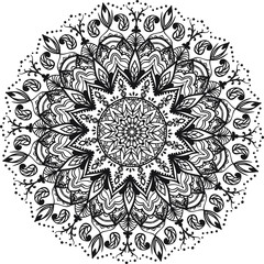 Mehendi. Mandala design. Indian ethnic ornaments. Design for wedding and invitation. Yoga t shirt
