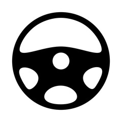 Steering wheel icon . Steering wheel of a vehicle. Vector design