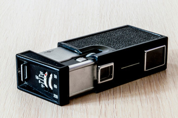 photo of a narrow-film camera