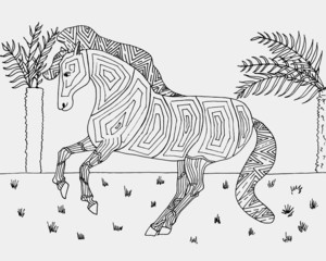 Horse for coloring book.