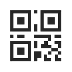 QR code sample for smartphone scanning. Flat Style. isolated on white background