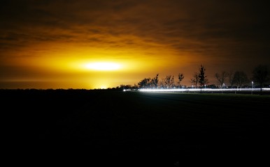 Noc i święcące miasto Siechnice © mateusz