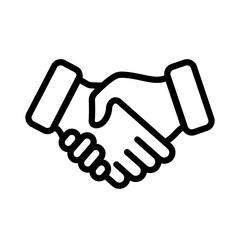 Handshake icon isolated on white background. Vector
