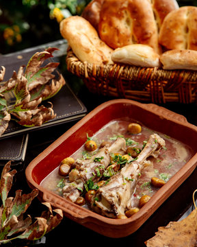 azerbaijani dish bozbash lamb stew with chickpeas