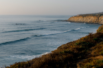 waves crashing on rocks