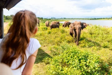 Foto op Aluminium Little girl on safari © BlueOrange Studio