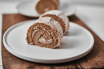 Roll small cake coffee.