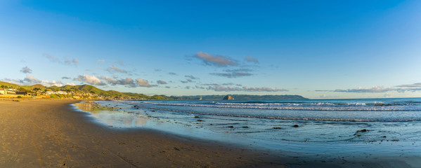 Panorama of Beach at Sunset