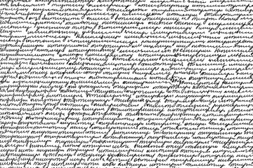 Handwritten letter. Handwriting. Calligraphy. Unreadable text. Manuscript. Script. Abstract texture background. Vector illustration. Overlay template.
