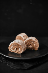 Roll small cake coffee.