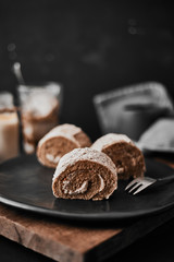 Roll small cake coffee.