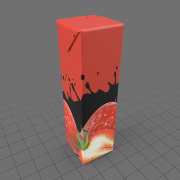Cardboard strawberry juice box 2