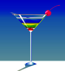 blue cocktail on a white background