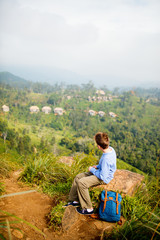 Teenage boy enjoying breathtaking views