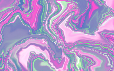 Liquid uneven marble pattern with light highlights. Abstract acrylic background. Texture of a work of art. The effect of fluid art. The abstract work of art is smeared and splattered with paint.