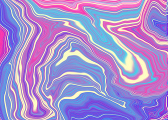 Liquid uneven marble pattern with light highlights. Abstract acrylic background. Texture of a work of art. The effect of fluid art. The abstract work of art is smeared and splattered with paint.