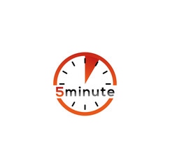 5 minute icon Illustration Logo Template