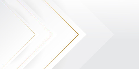 Luxury gold and white background, abstract decoration, golden pattern, halftone gradients, 3d vector illustration. White, grey, gold lines cover template, geometric shapes, modern minimal banner