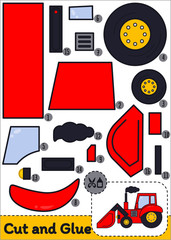 Cut and Glue Worksheet - Tractor