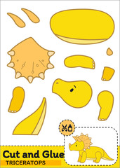 Cut and Glue Worksheet - Triceratops