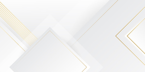 Abstract geometric white and gold background