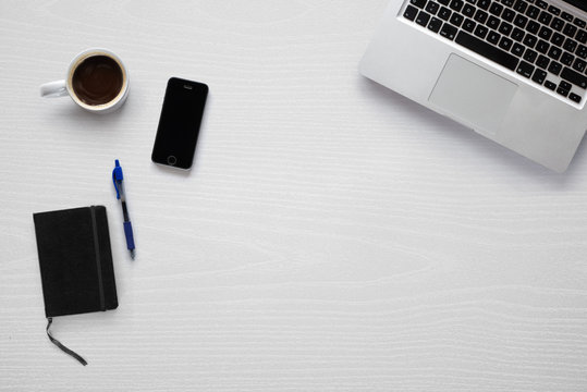 Mockup with objects related to work from home, writing and drawing
