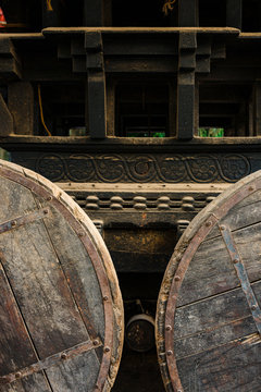 Sri Ranganath Indian Holy Charriot wheels close up