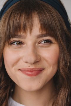 Closeup smiling beautiful girl