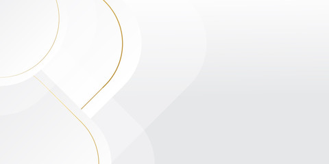 Modern abstract light silver background vector. Elegant concept design with golden line on white background. Vector illustration for corporate presentation design, banner, business card and much more 