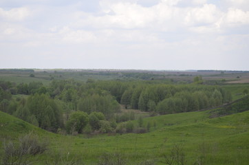 Fototapeta na wymiar view from the summer hill