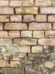 Background texture broken brick wall of an old house