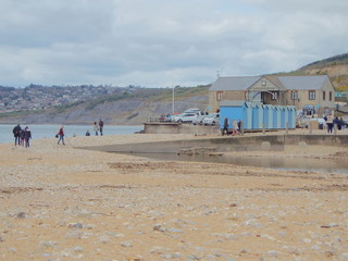 Fototapeta na wymiar beach huts on the beach