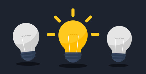 Lightbulb concept idea icon. Vector