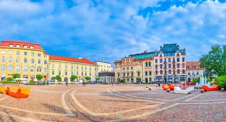 The large Szczepanski Square in Krakow, Poland © efesenko