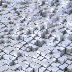 abstract background made of metal reflective cubes
