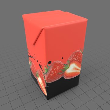 Cardboard Strawberry Juice Box 1