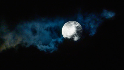 Naklejka na ściany i meble Super Moon in the Clouds