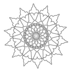 round black and white ornament. coloring, template, print.