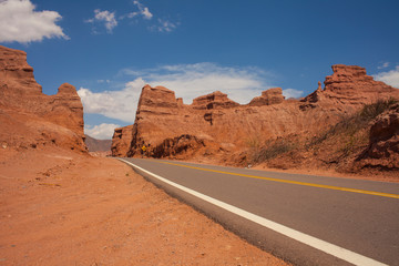 Quebrada de las Conchas, Cafayate, Salta. Argentina. Desert landscape with mountains, arid climate.