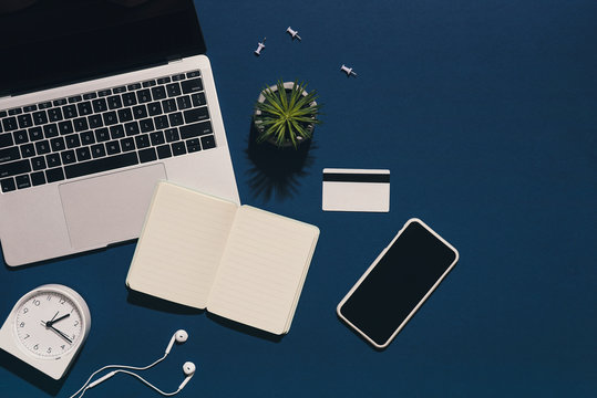 shopping online with credit card and laptop
