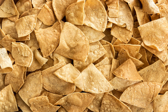 Close-up of homemade tortilla chips