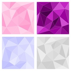 Fototapeta premium Pink, grey and violet triangle vector background or chevron surface pattern set