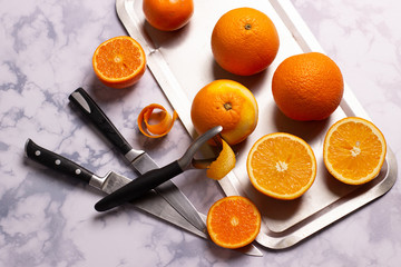 orange on a plate