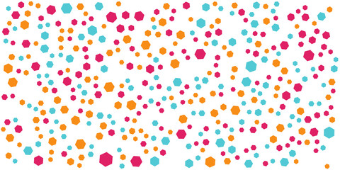 Background with monochrome dotted texture. Polka dot pattern template with dot triangle star square hexagonal shape