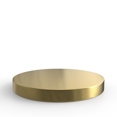 Golden product stand. Pedestal. 3d render