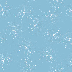 Naklejka na ściany i meble Seamless pattern, white dots randomly scattered on a blue background. Spray texture. Vector.