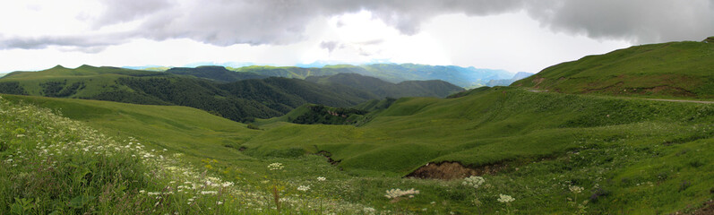 panorama of the Caucasus mountains. panorama of the mountains