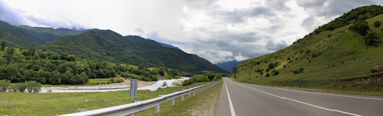 Fototapeta na wymiar panorama of the Caucasus mountains. panorama of the mountains