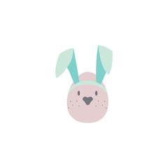 Easter egg icon flat over white